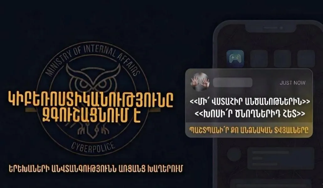 Պաշտպանեք Ձեր երեխաներին առցանց խաղերում. ՆԳՆ կիբեռոստիկանություն
