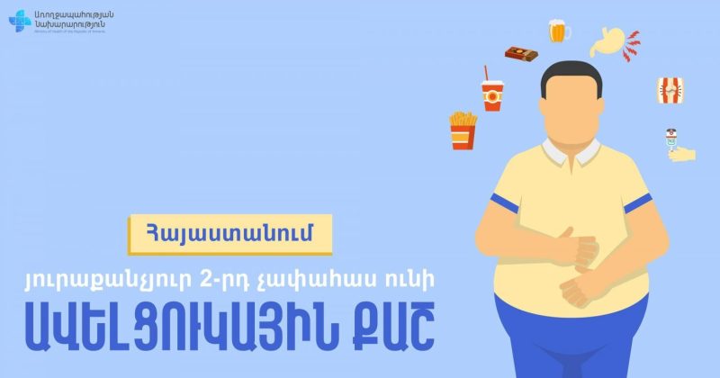 Հայաստանում ավելորդ քաշ ունեցող 7-8 տարեկան երեխաների թիվը կազմում է 27.7%