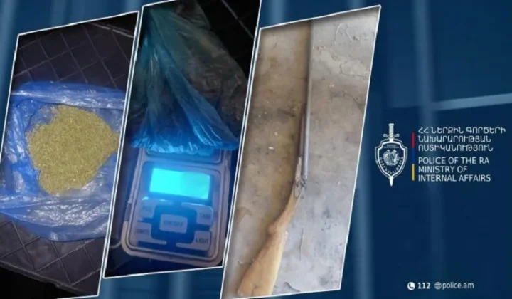 60-ամյա տղամարդու կողմից տնօրինվող շինությունում հայտնաբերվել են զենք-զինամթերք և թմրամիջոց. Վեդիի ոստիկանների բացահայտումը